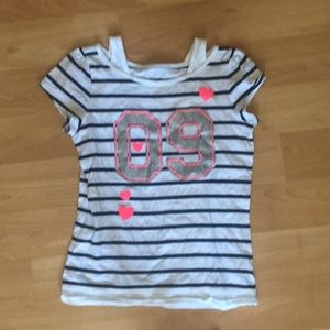 Numbered Striped Girls T- Shirt